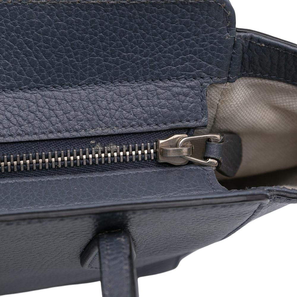 Gucci B Gucci Blue Navy Calf Leather Mini Swing Satchel Italy