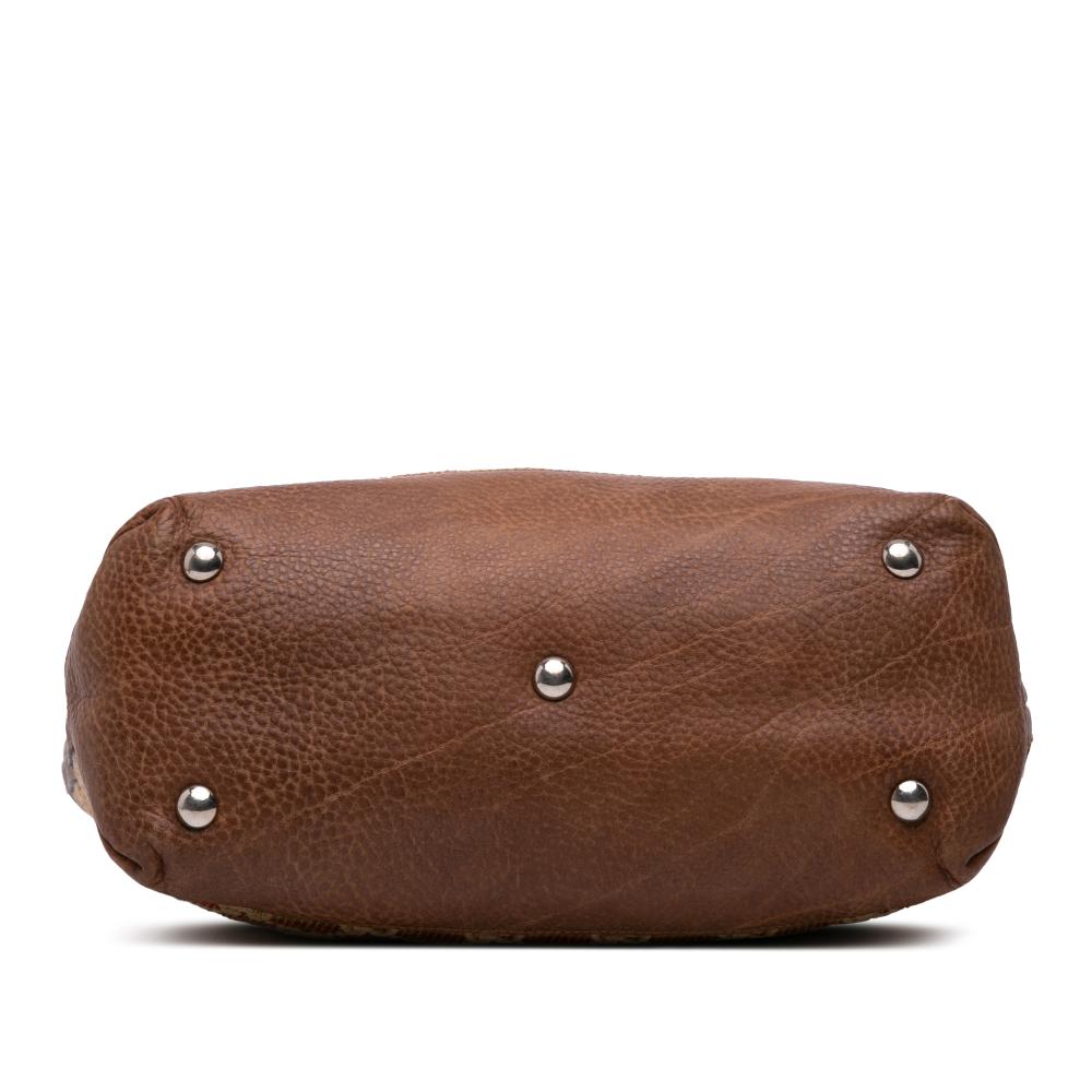 Gucci B Gucci Brown Straw Natural Material GG Libeccio Sunset Tote Italy