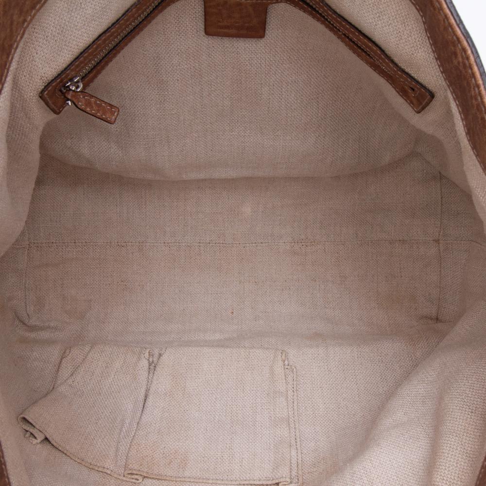 Gucci B Gucci Brown Straw Natural Material GG Libeccio Sunset Tote Italy