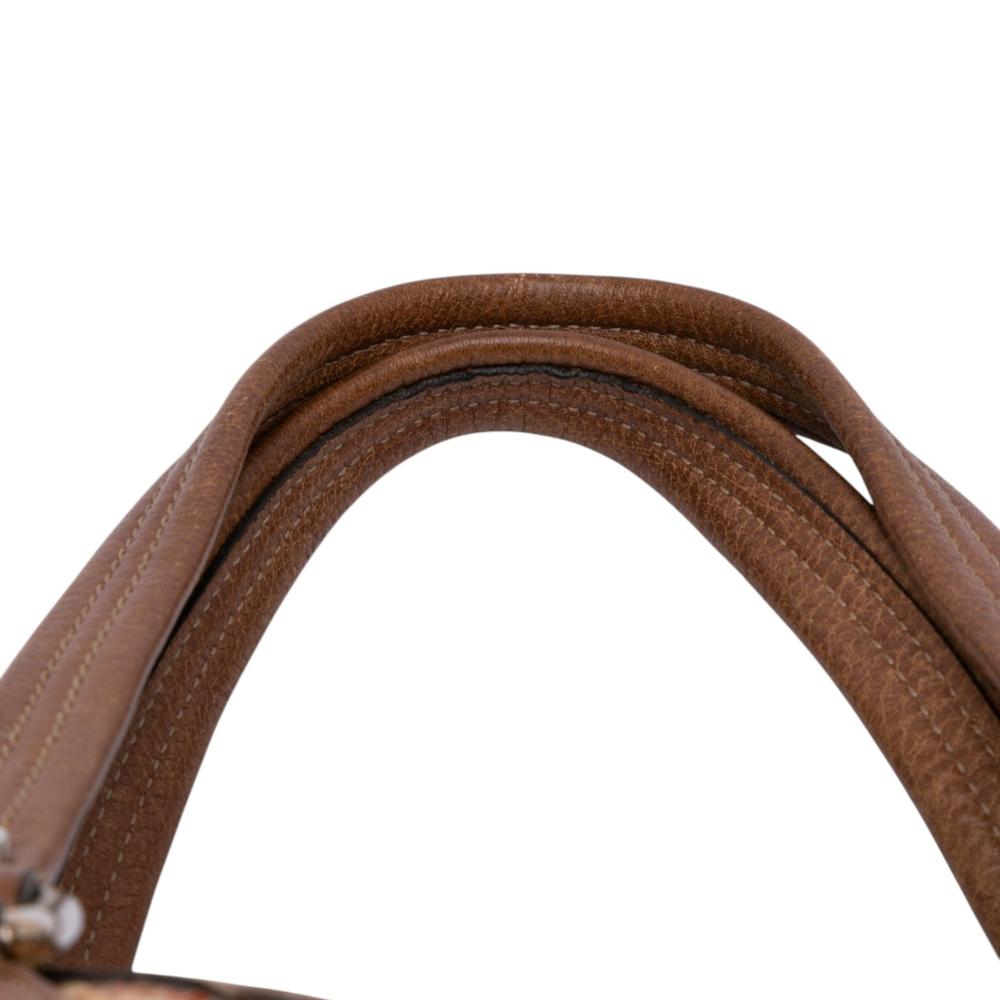 Gucci B Gucci Brown Straw Natural Material GG Libeccio Sunset Tote Italy