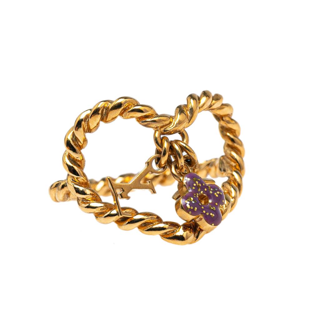 Louis Vuitton AB Louis Vuitton Gold Gold Plated Metal Monogram Sweet Heart Ring France