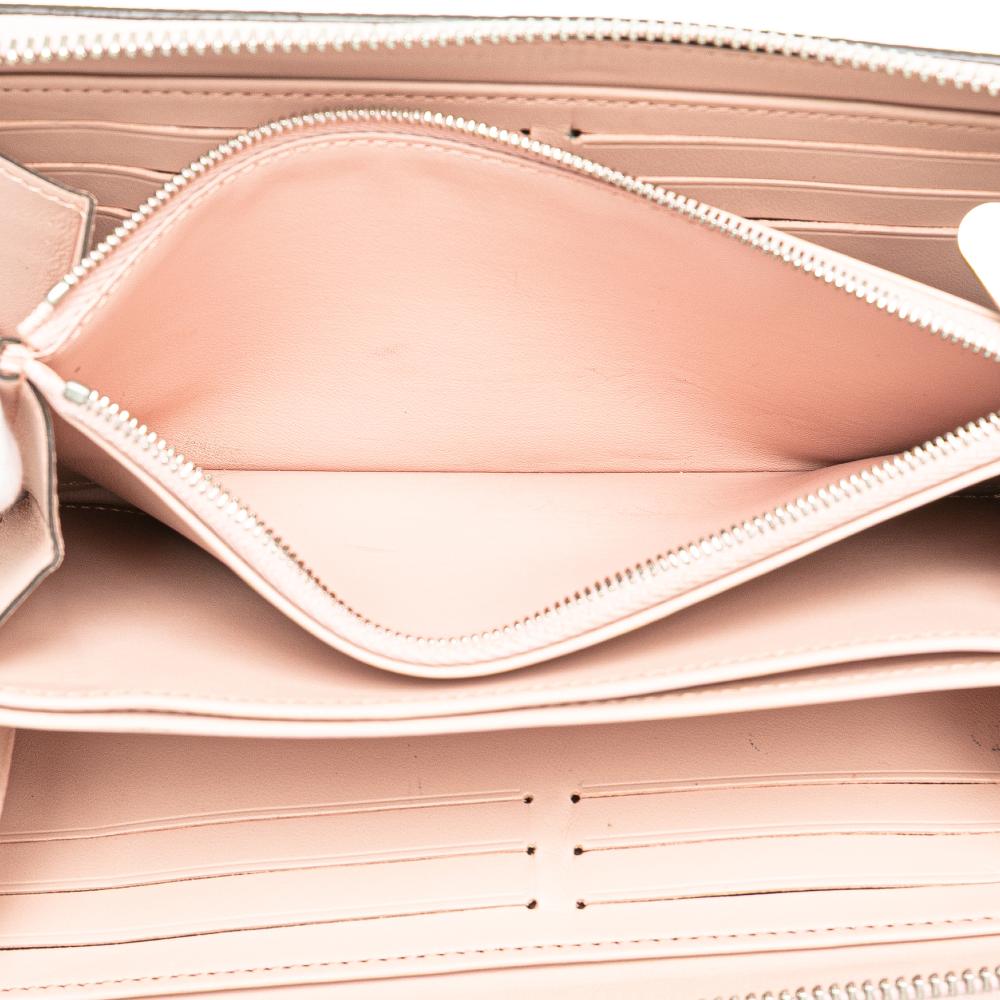 Louis Vuitton AB Louis Vuitton Pink Light Pink Calf Leather Monogram Mahina Zippy Wallet France