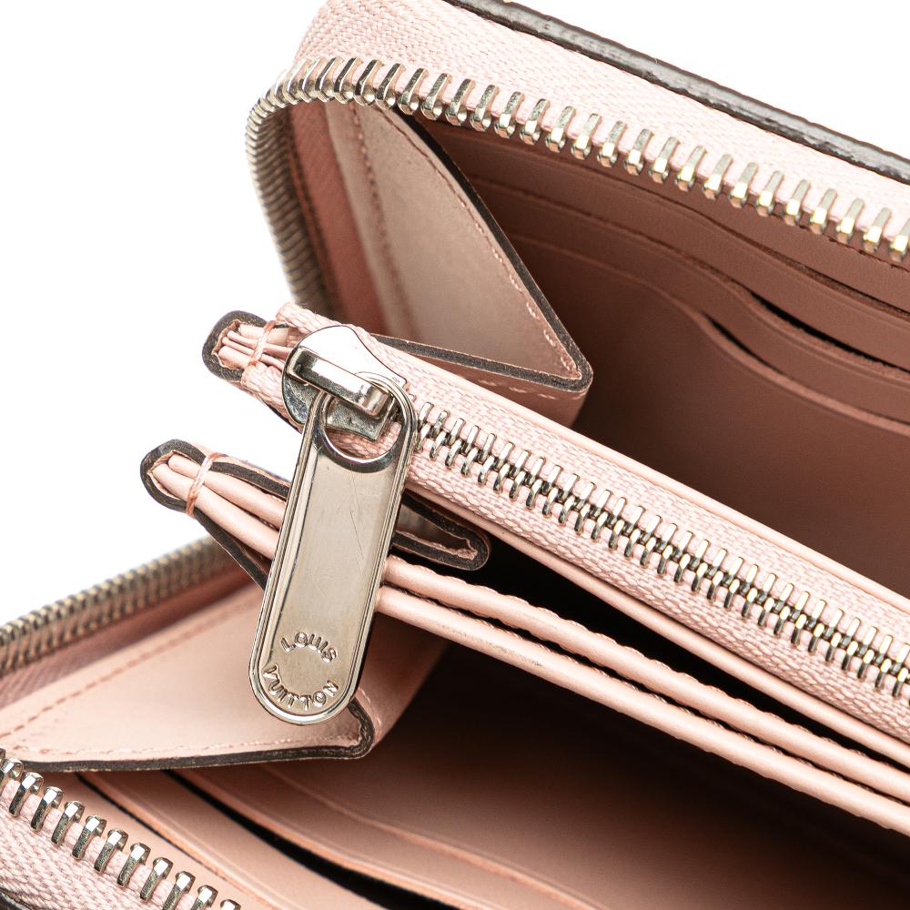 Louis Vuitton AB Louis Vuitton Pink Light Pink Calf Leather Monogram Mahina Zippy Wallet France