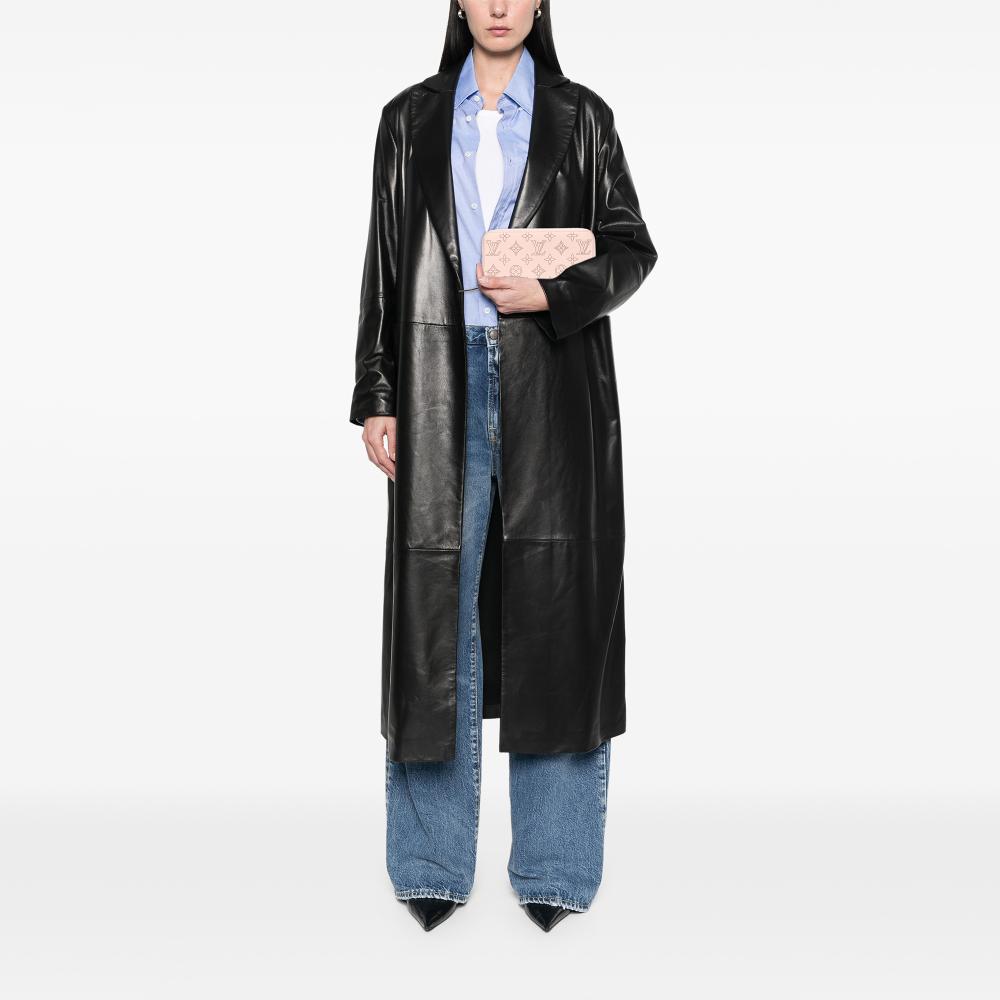 Louis Vuitton AB Louis Vuitton Pink Light Pink Calf Leather Monogram Mahina Zippy Wallet France