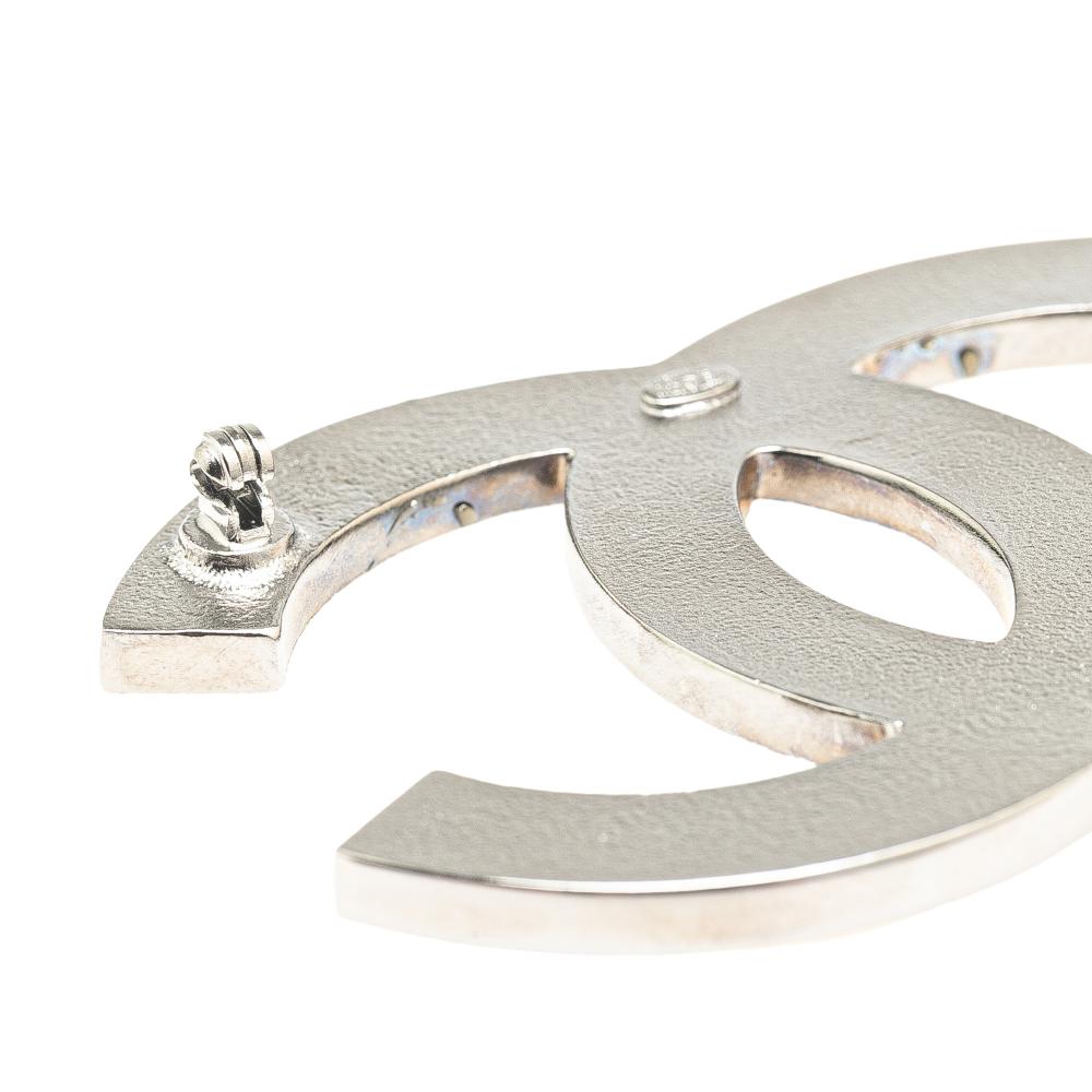 Chanel B Chanel Black Enamel Other and Silver Plated CC Brooch France