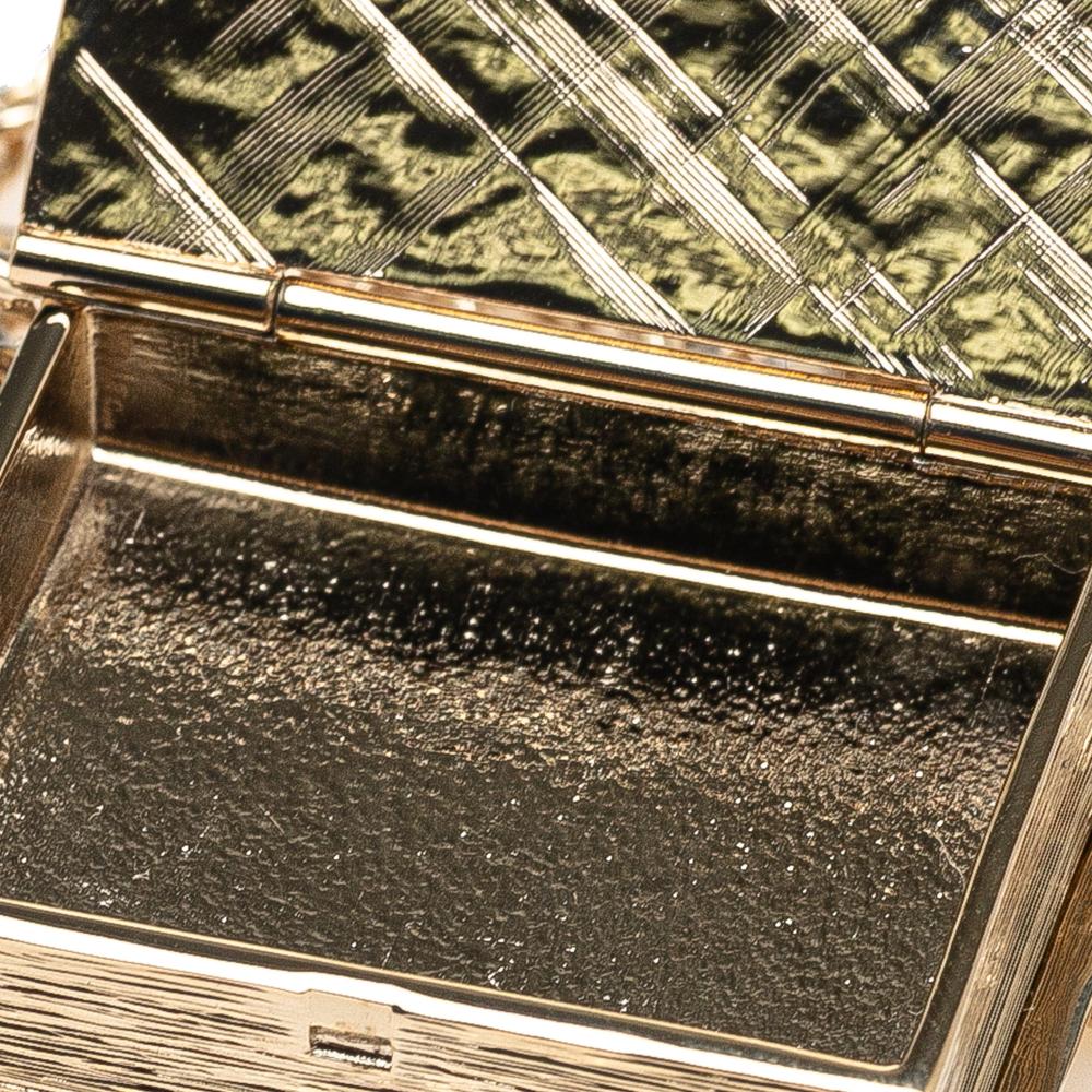 Chanel B Chanel Gold Gold Plated Metal Enamel CC Lion Book Locket Pendant Necklace Italy