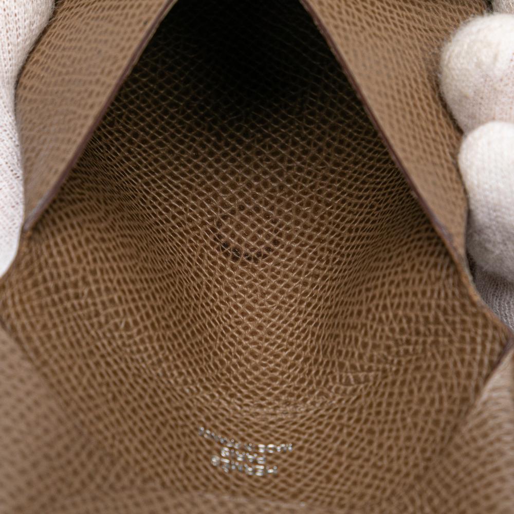 Hermès B Hermès Brown Calf Leather Epsom Bastia Coin Pouch France
