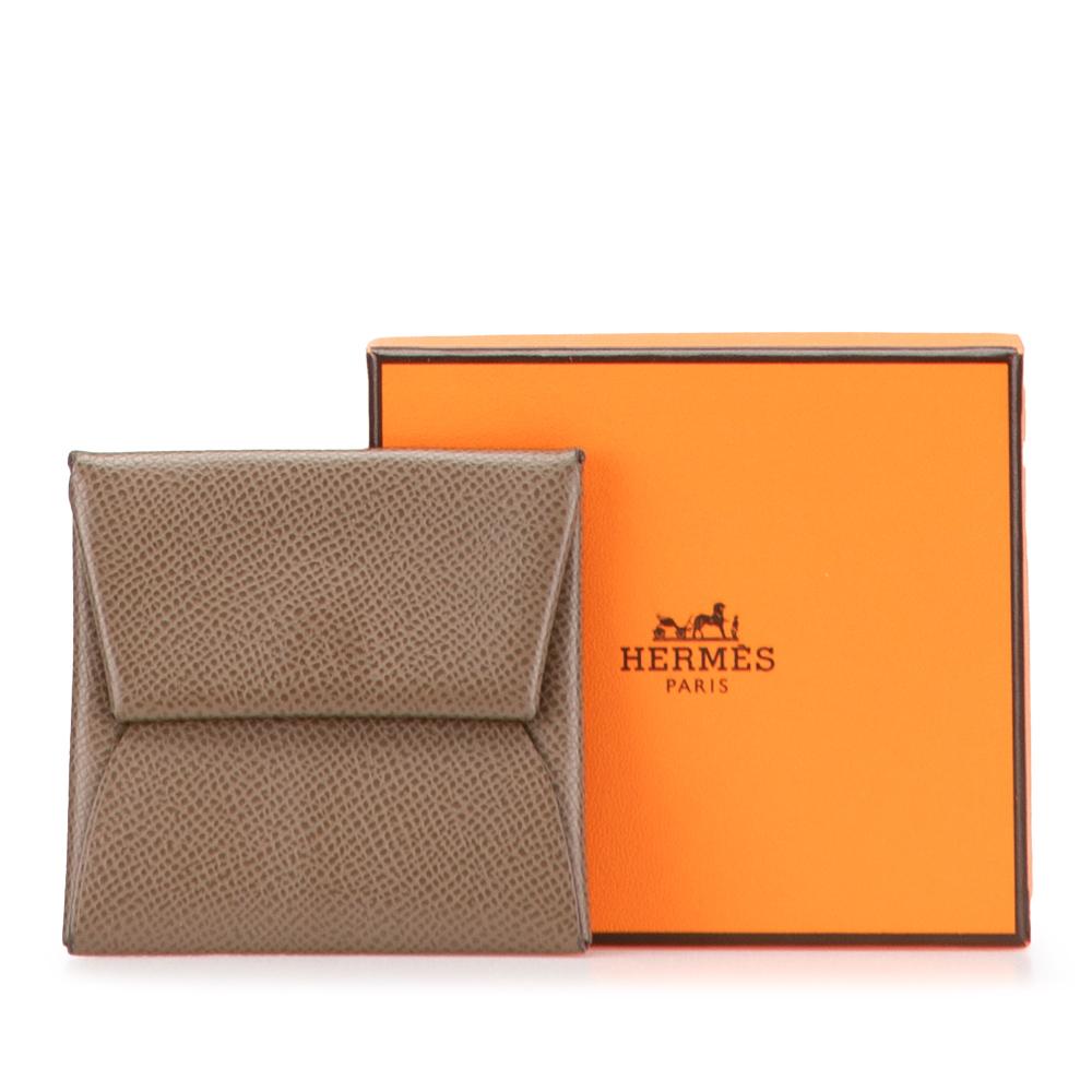 Hermès B Hermès Brown Calf Leather Epsom Bastia Coin Pouch France