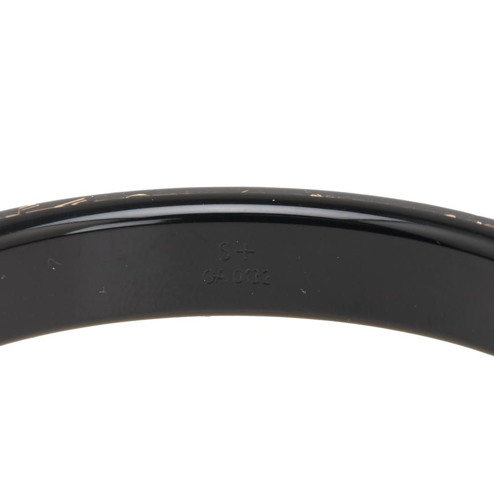 Louis Vuitton AB Louis Vuitton Black Resin Plastic Narrow Monogram Inclusion Bangle France