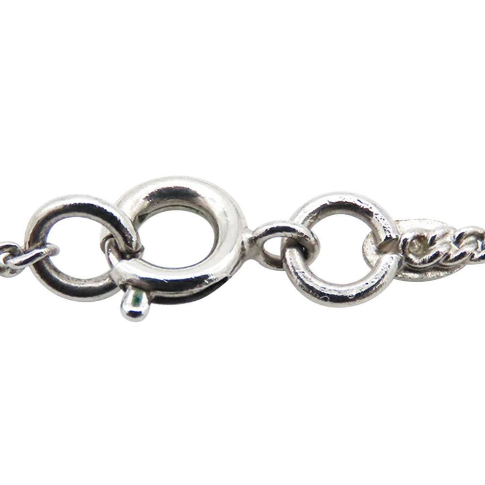 Chanel AB Chanel Silver Silver Metal CC Plated Enamel Heart and Clover Charm Pendant Necklace Italy