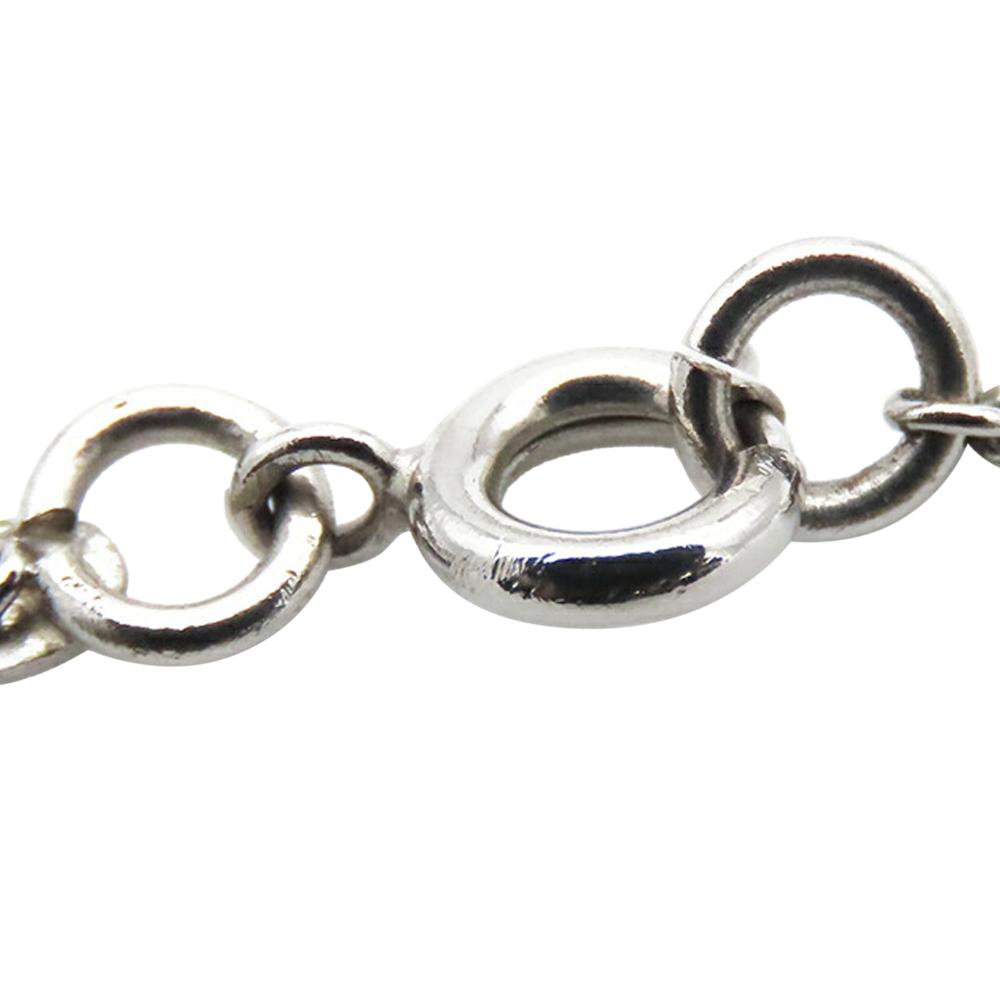 Chanel AB Chanel Silver Silver Metal CC Plated Enamel Heart and Clover Charm Pendant Necklace Italy