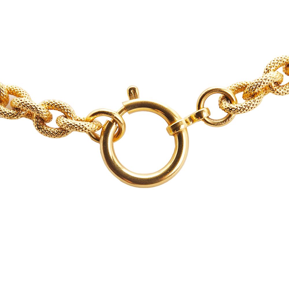 Chanel AB Chanel Gold Gold Plated Metal Lava Collection CC 24K Pendant Necklace France
