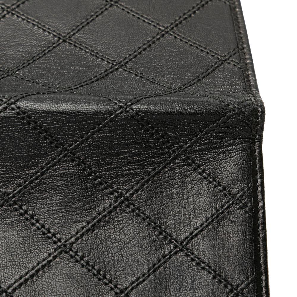 Chanel B Chanel Black Lambskin Leather Leather Double Stitched Lambskin Long Bill Wallet France