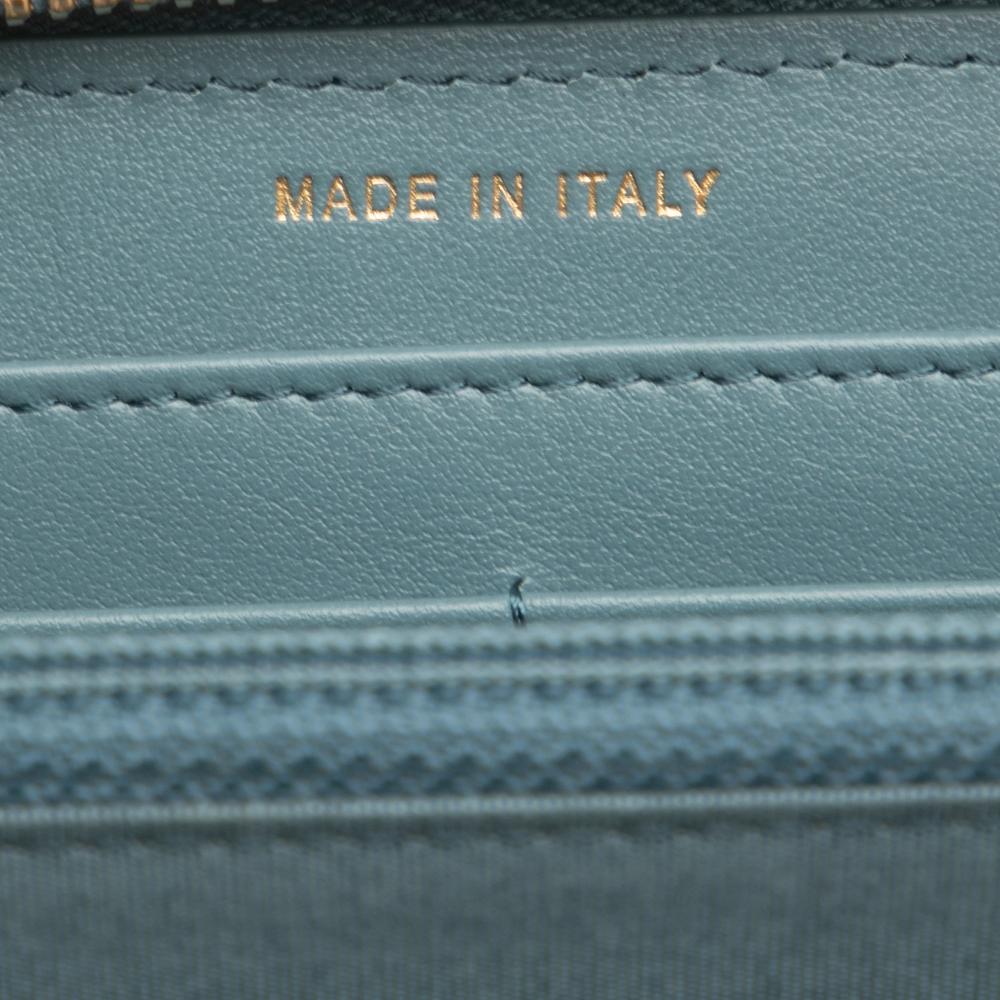 Chanel AB Chanel Blue Tweed Fabric Deauville Continental Wallet Italy