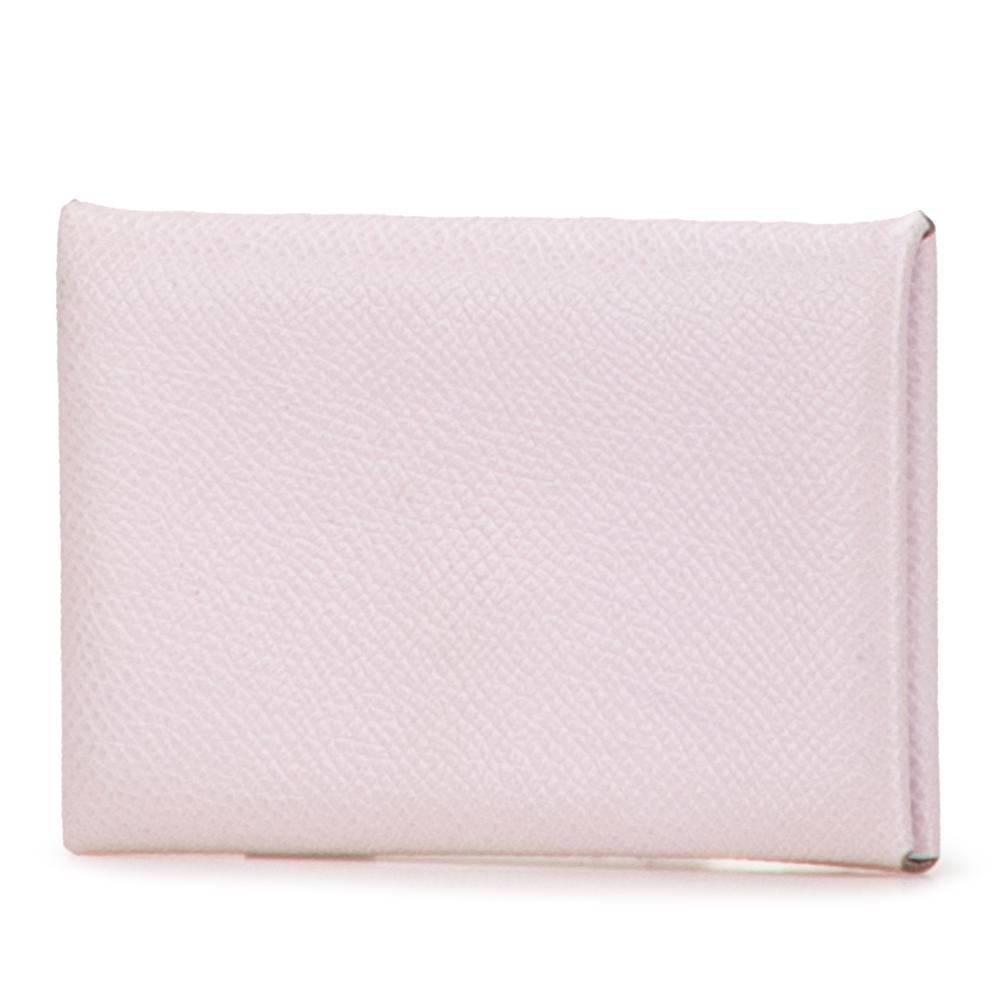 Hermès B Hermès Pink Light Pink Calf Leather Epsom Calvi Card Holder France