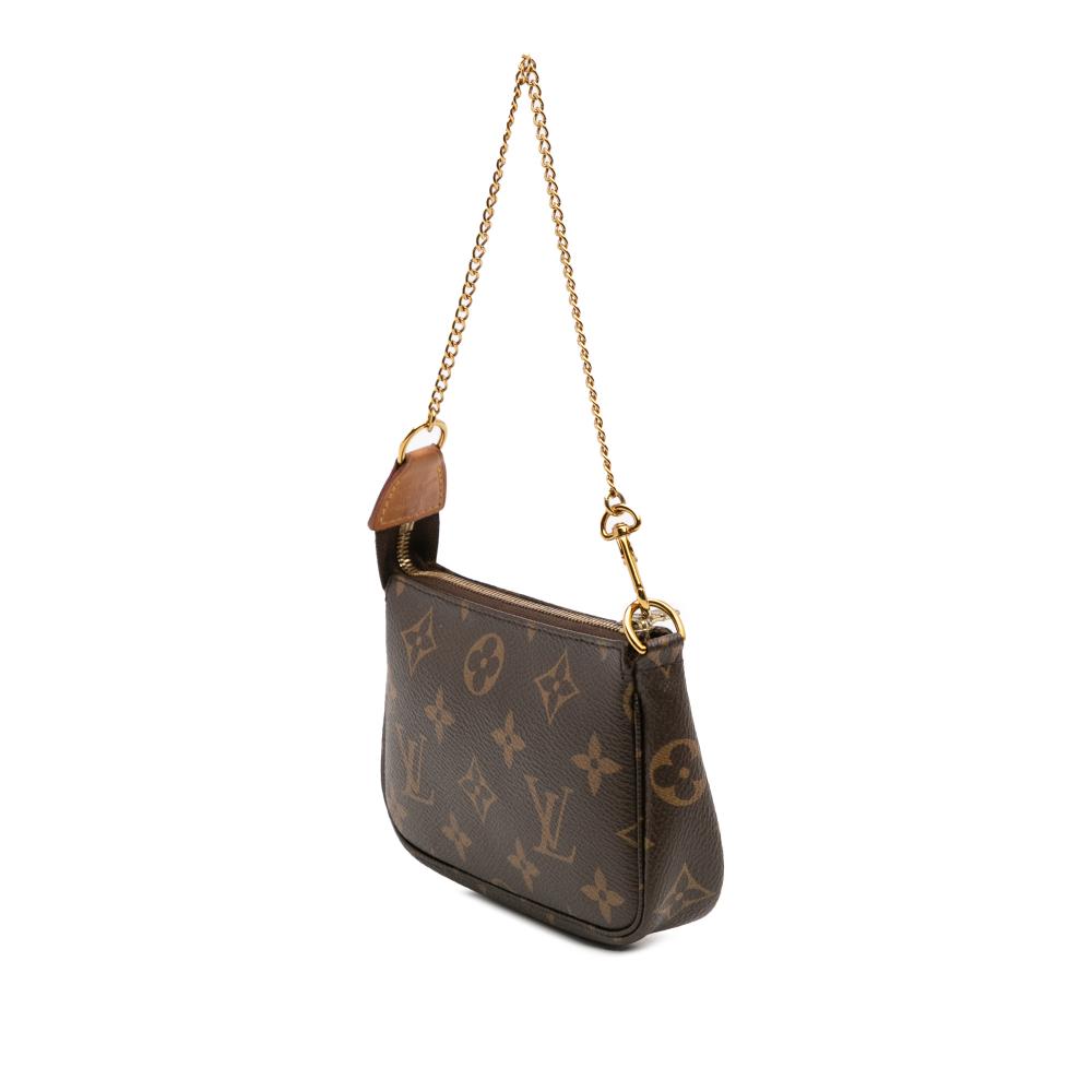 Louis Vuitton B Louis Vuitton Brown Monogram Canvas Fabric Monogram Mini Pochette Accessoires Spain