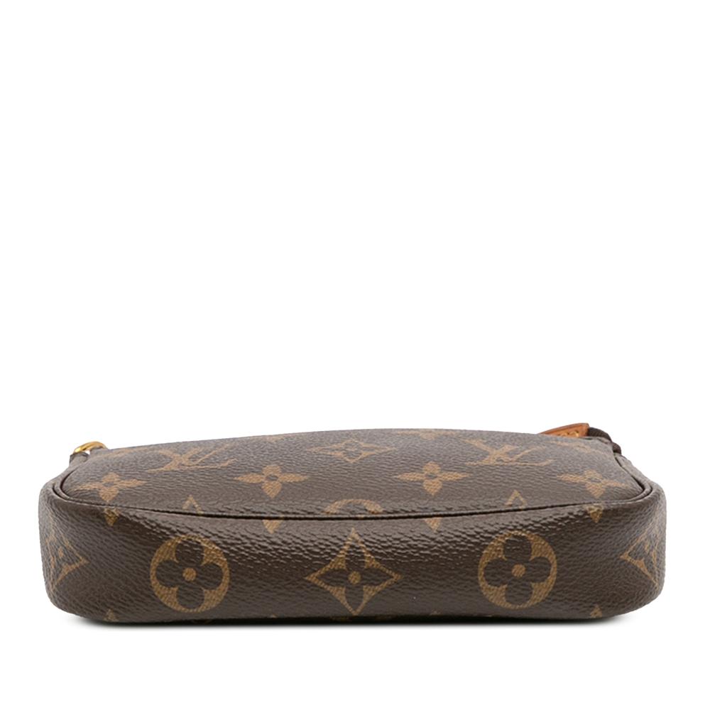 Louis Vuitton B Louis Vuitton Brown Monogram Canvas Fabric Monogram Mini Pochette Accessoires Spain