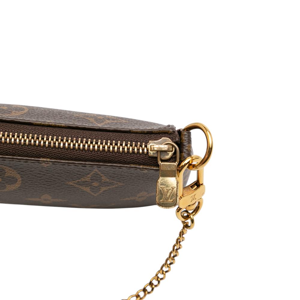 Louis Vuitton B Louis Vuitton Brown Monogram Canvas Fabric Monogram Mini Pochette Accessoires Spain