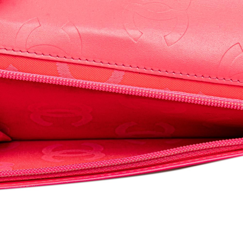 Chanel B Chanel Black Lambskin Leather Leather Quilted Lambskin Cambon Ligne Bifold Wallet Italy