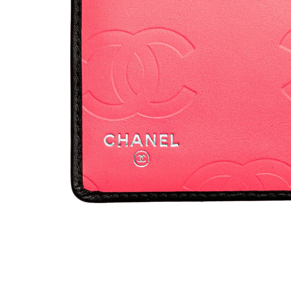 Chanel B Chanel Black Lambskin Leather Leather Quilted Lambskin Cambon Ligne Bifold Wallet Italy