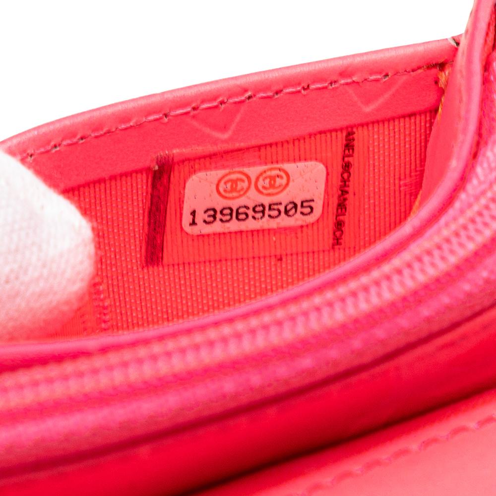 Chanel B Chanel Black Lambskin Leather Leather Quilted Lambskin Cambon Ligne Bifold Wallet Italy