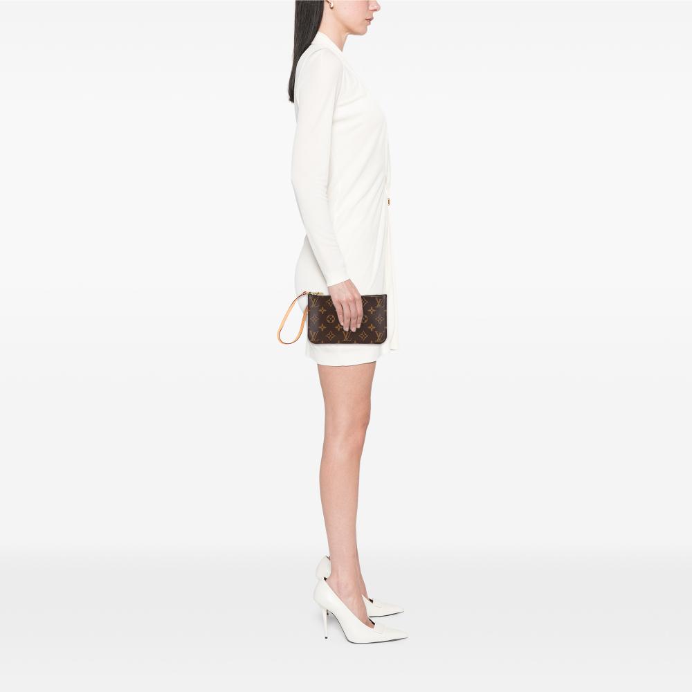 Louis Vuitton AB Louis Vuitton Brown Monogram Canvas Fabric Monogram Neverfull Pouch France