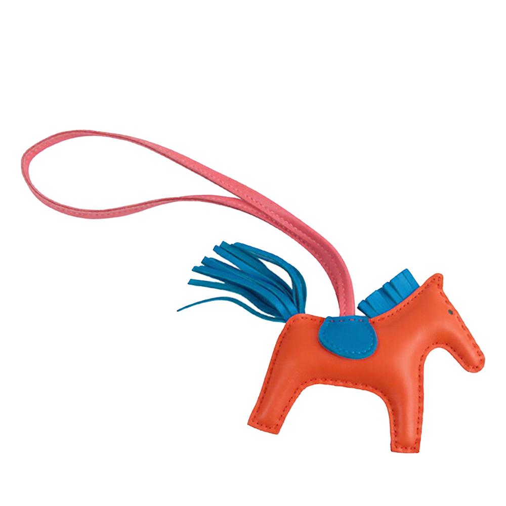 Hermès Orange Dark Orange Lambskin Leather Leather Milo Lambskin GriGri Rodeo Bag Charm PM France