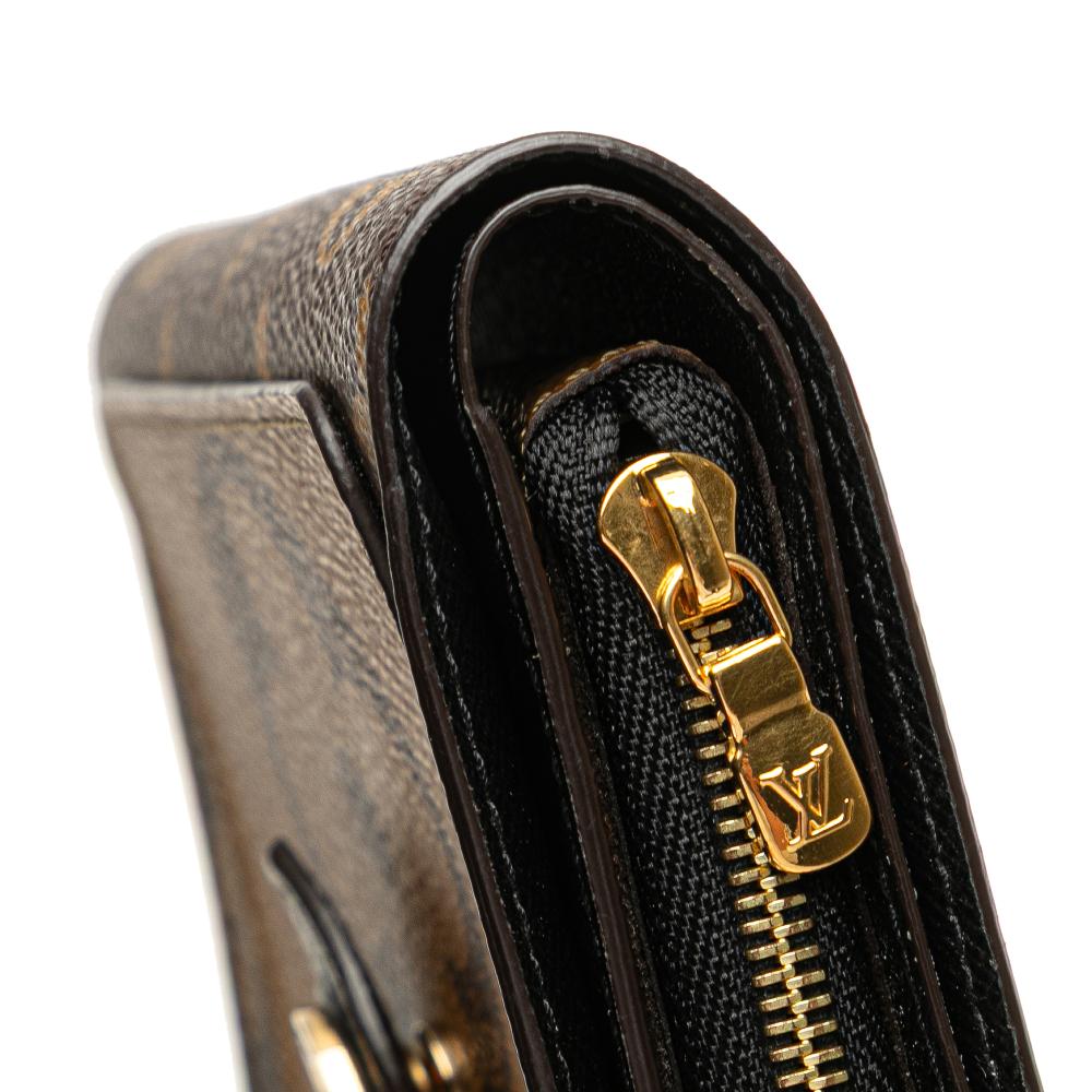 Louis Vuitton AB Louis Vuitton Brown Monogram Canvas Fabric Monogram Giant Reverse Juliette Wallet France