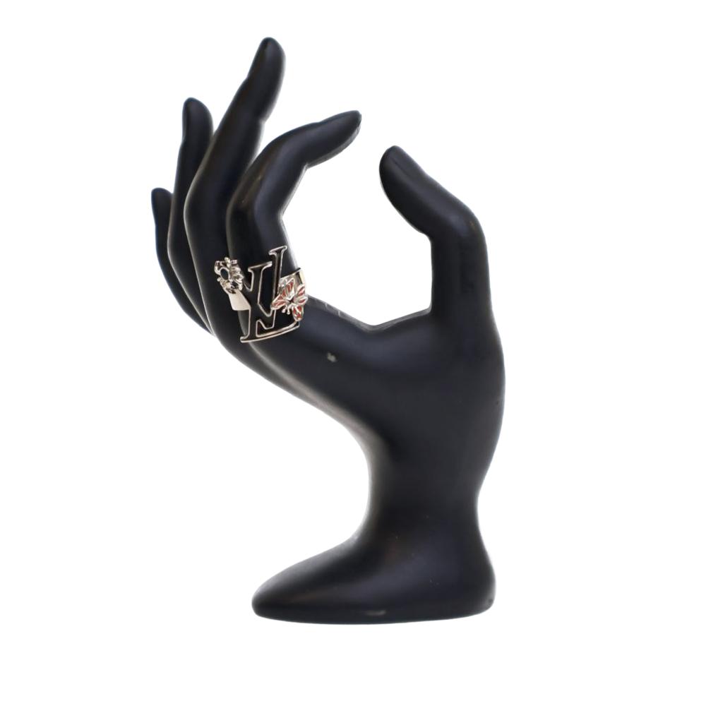 Louis Vuitton B Louis Vuitton Silver Palladium Metal Plated Enamel Fairytale Cocktail Ring Italy