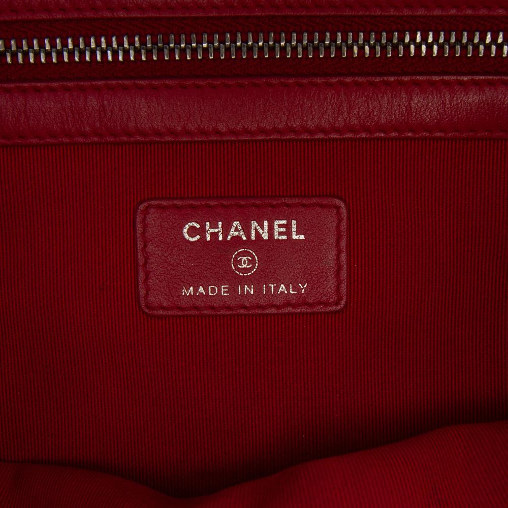 Chanel B Chanel Black Calf Leather Large Aged skin Gabrielle O Case Clutch Italy