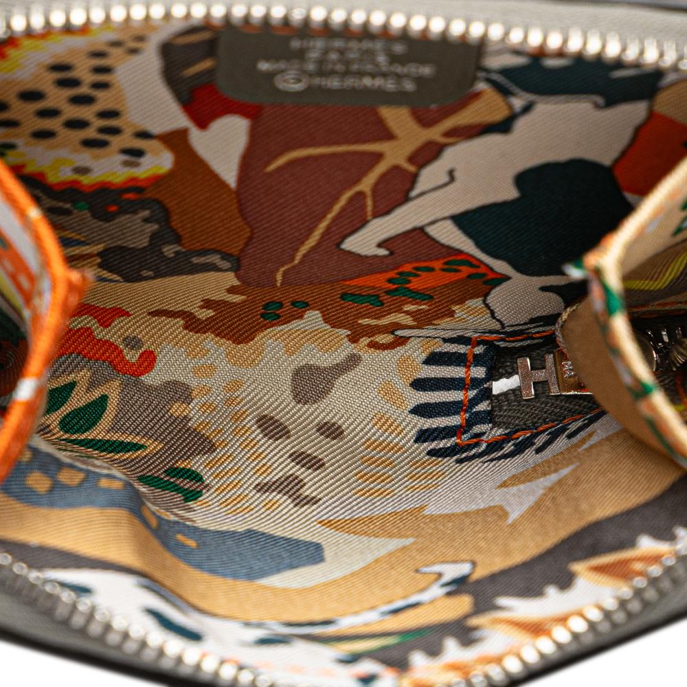 Hermès AB Hermès Gray Calf Leather Mini Epsom Azap Silk In Coin Purse France