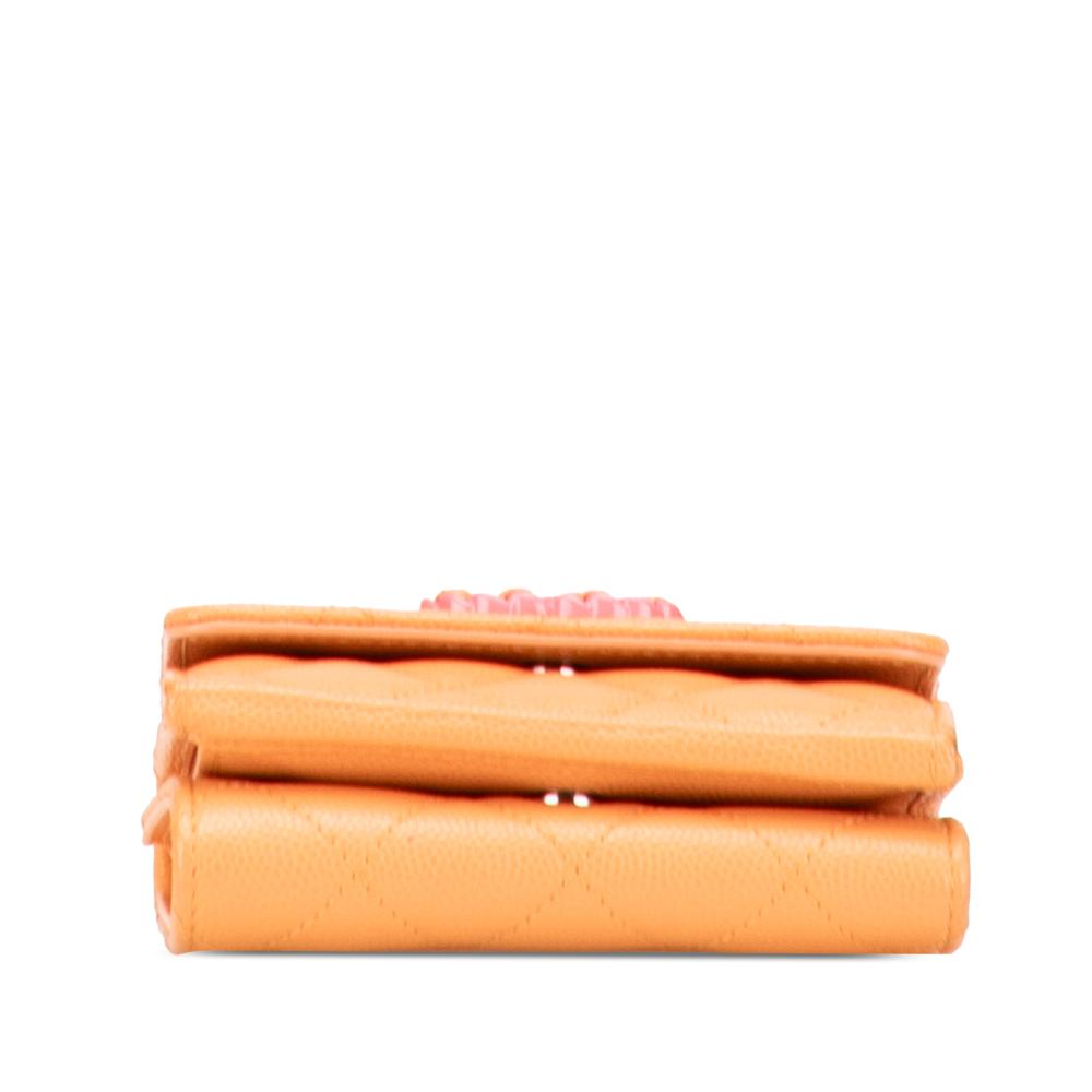 Chanel AB Chanel Orange Caviar Leather Leather Quilted Caviar 19 Compact Flap Wallet Spain