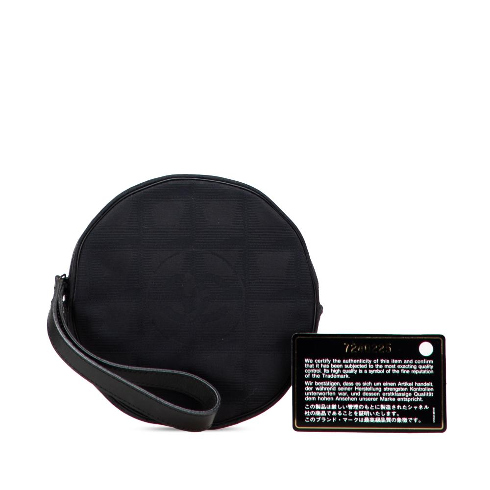 Chanel B Chanel Black Nylon Fabric New Travel Line Round Pouch Italy