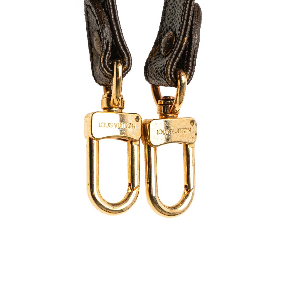 Louis Vuitton AB Louis Vuitton Brown with Gold Monogram Canvas Fabric Monogram Bag Strap France