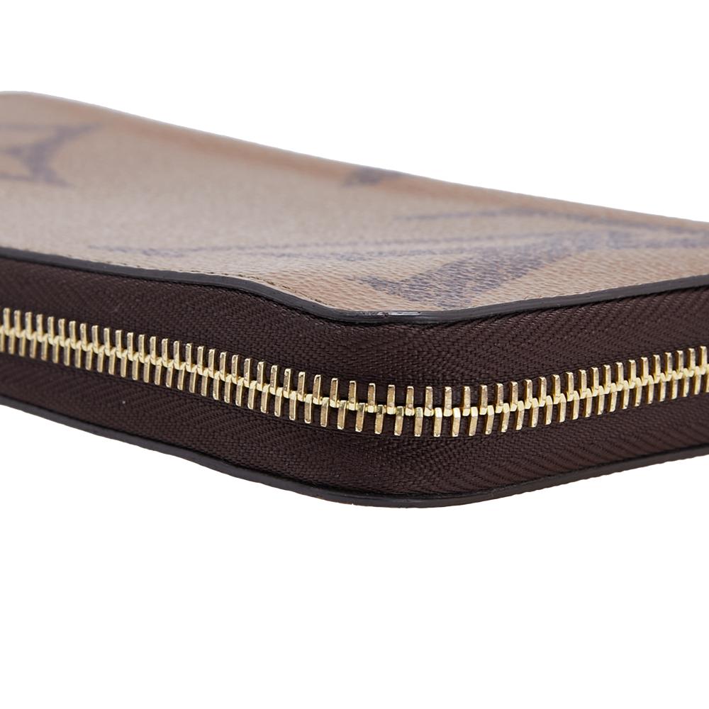 Louis Vuitton B Louis Vuitton Brown Monogram Canvas Fabric Monogram Giant Reverse Zippy Wallet France