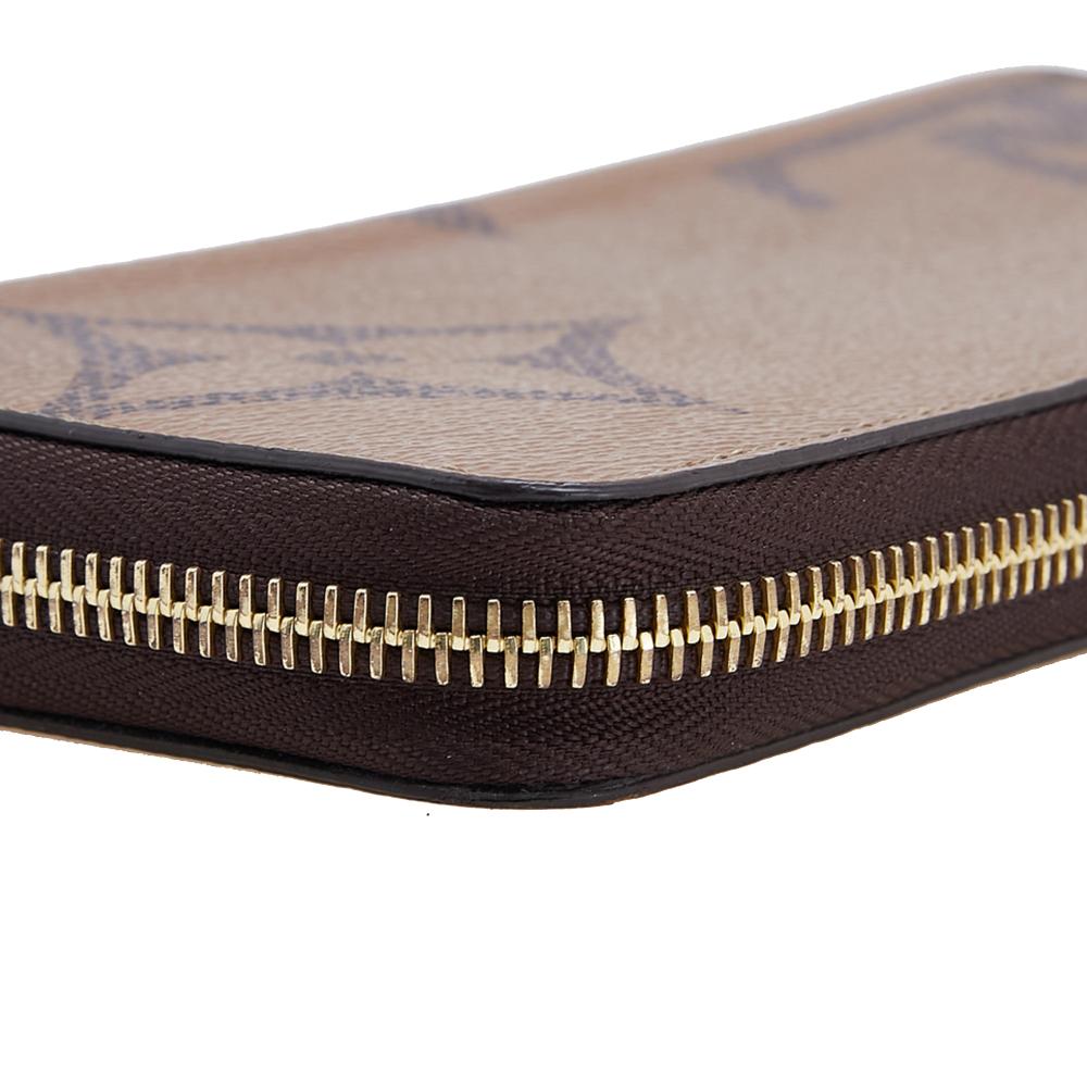 Louis Vuitton B Louis Vuitton Brown Monogram Canvas Fabric Monogram Giant Reverse Zippy Wallet France