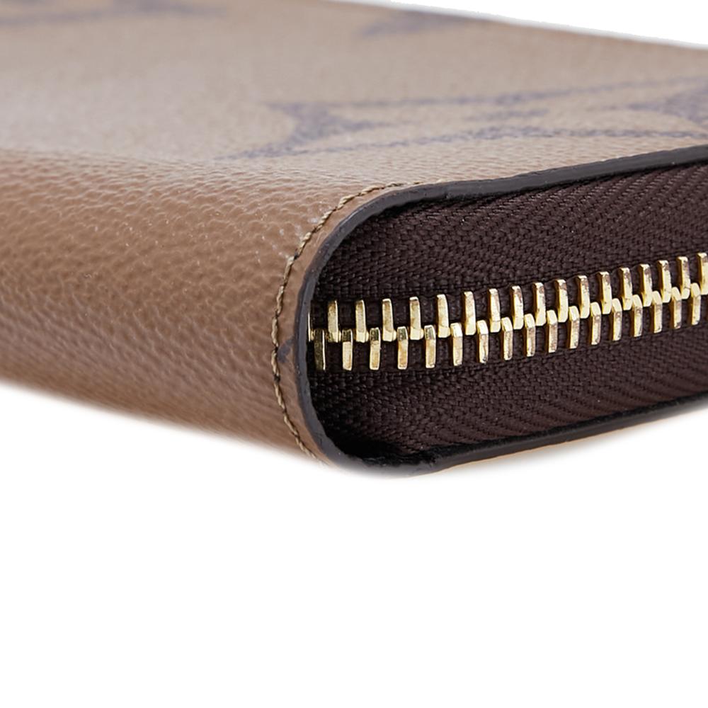 Louis Vuitton B Louis Vuitton Brown Monogram Canvas Fabric Monogram Giant Reverse Zippy Wallet France