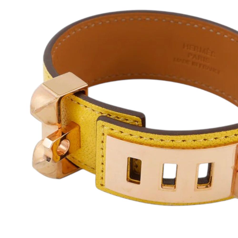 Hermès B Hermès Yellow Calf Leather Collier de Chien 24 Bracelet France