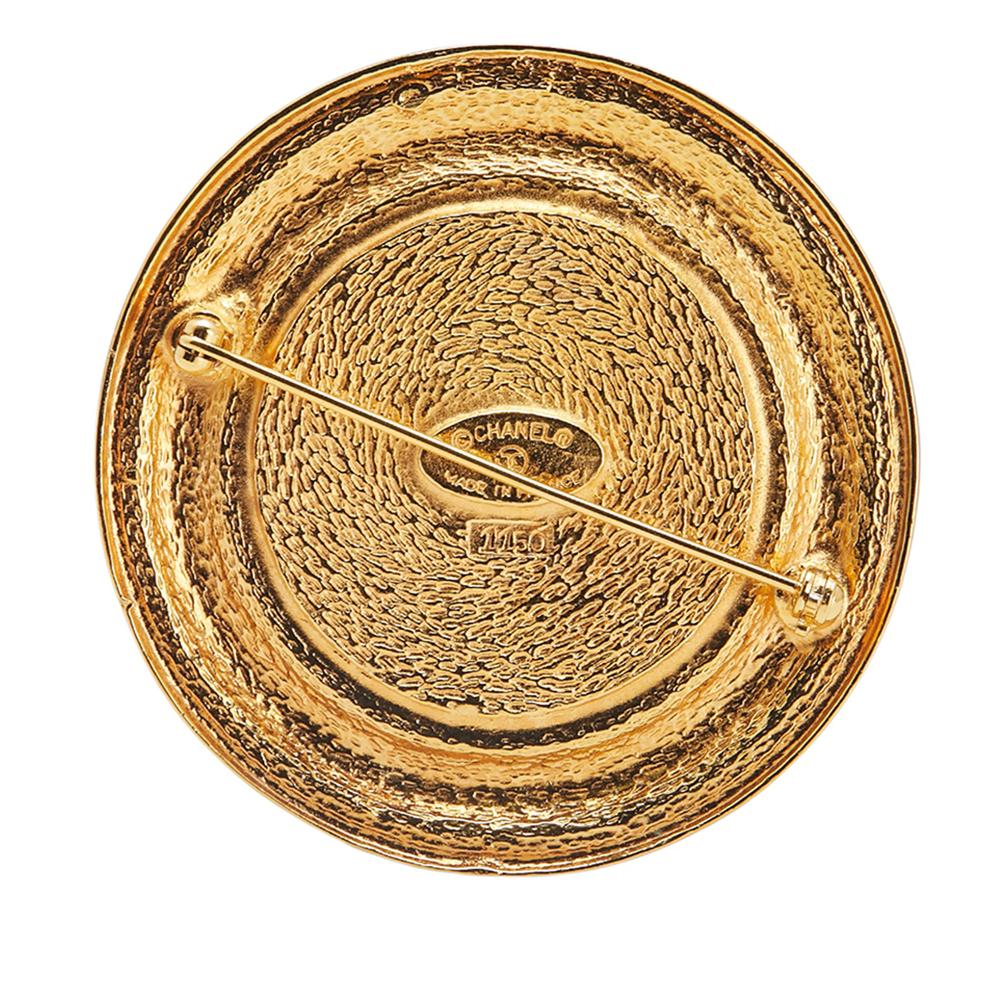 Chanel B Chanel Gold Gold Plated Metal 31 Rue Cambon Round Brooch France