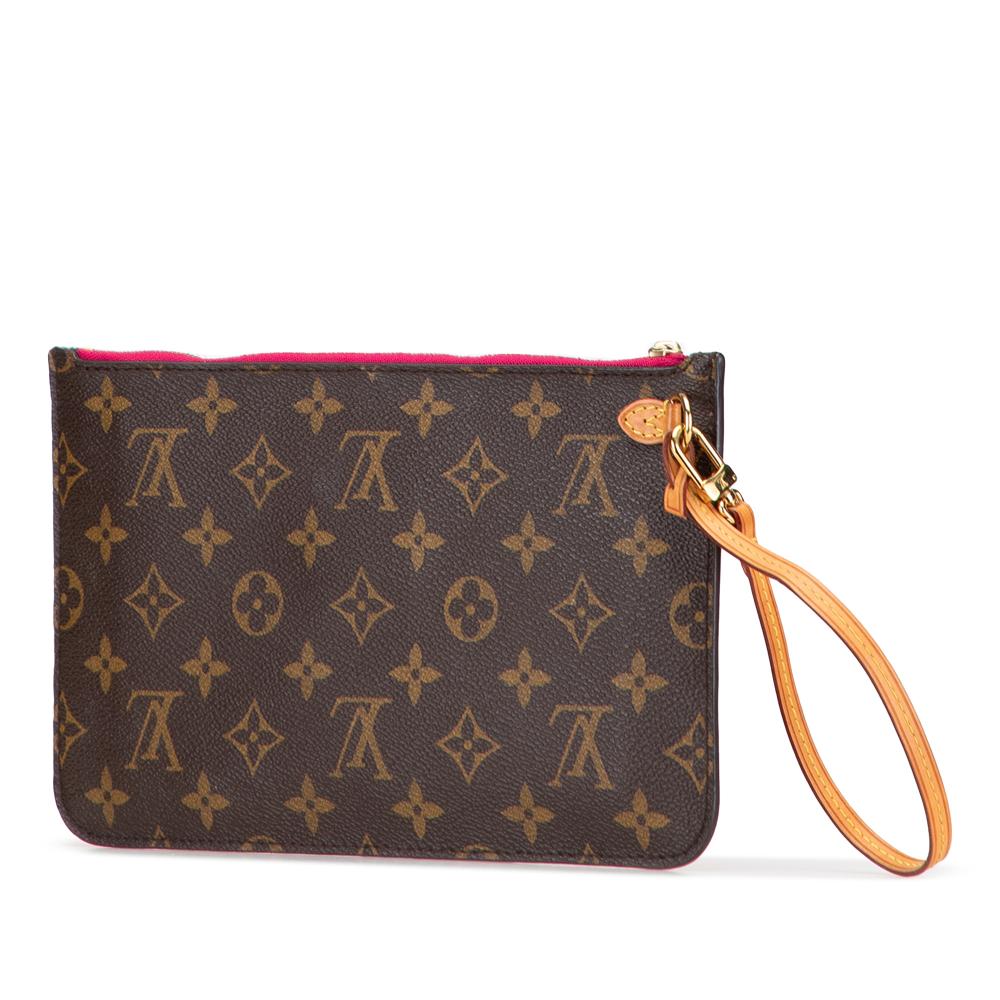 Louis Vuitton B Louis Vuitton Brown Monogram Canvas Fabric Monogram Neverfull Pouch France