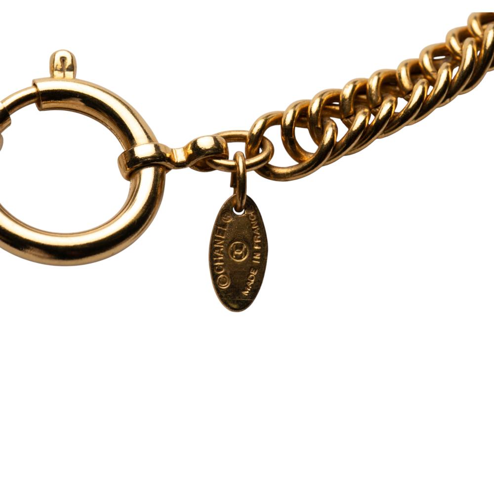 Chanel B Chanel Gold Gold Plated Metal Loupe Magnifying Glass Pendant Necklace France
