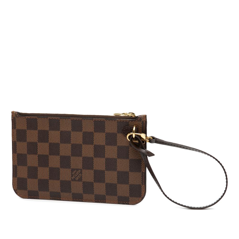 Louis Vuitton AB Louis Vuitton Brown Damier Canvas Fabric Damier Ebene Neverfull PM Pouch France