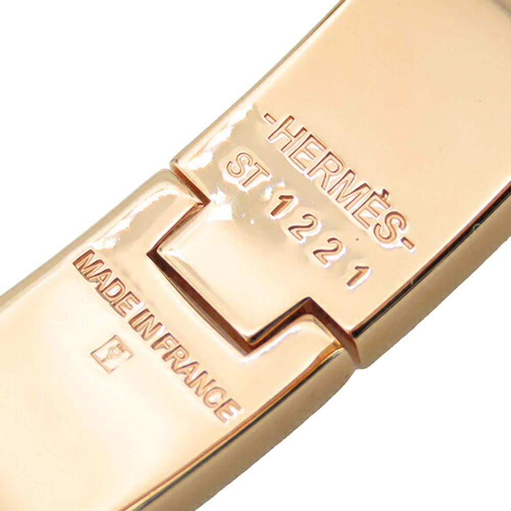 Hermès AB Hermès Pink Enamel Other Clic Anneau Flots Fleures Et Frontaux Bracelet PM France