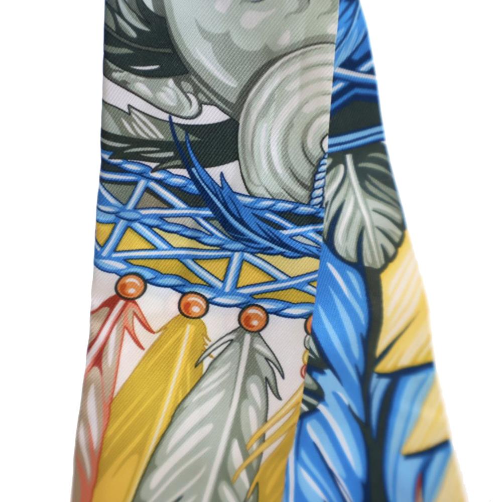 Hermès A Hermès Yellow with Multi Silk Fabric La Danse Pacifique Twilly Scarf France