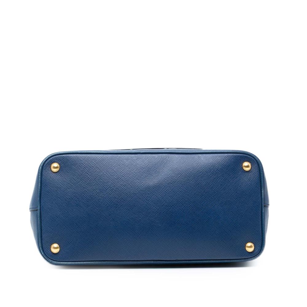 Prada B Prada Blue Saffiano Leather Cuir Front Pocket Convertible Tote Italy