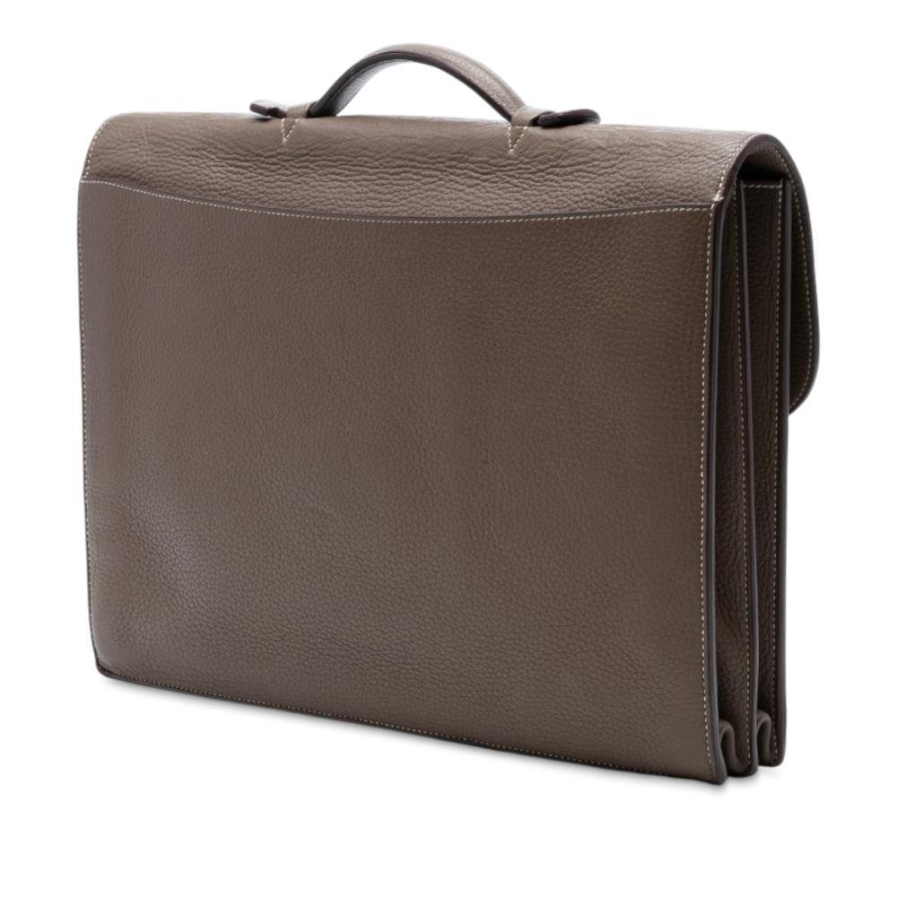 Hermès B Hermès Brown Light Brown Calf Leather Togo Sac a Depeches 40 France