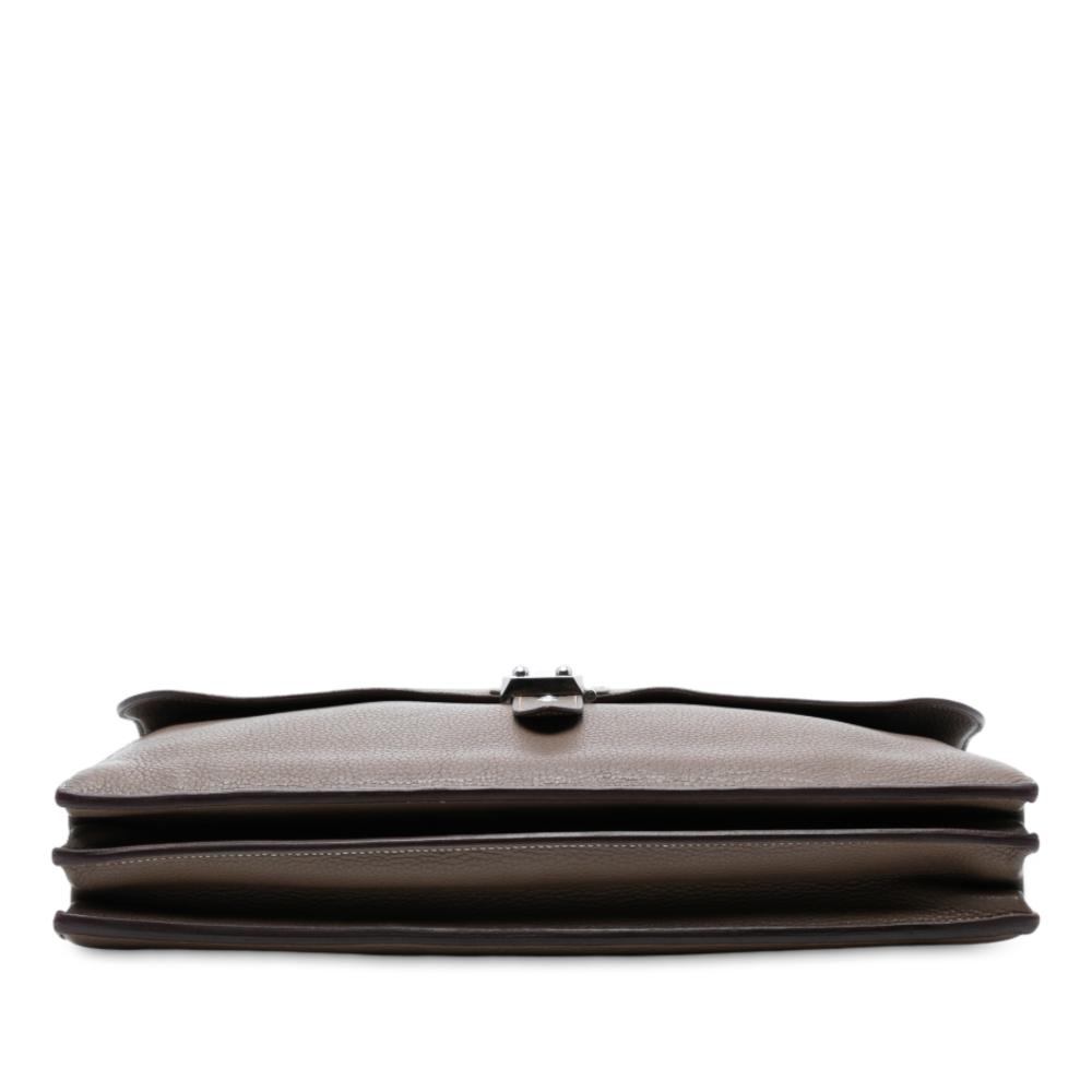 Hermès B Hermès Brown Light Brown Calf Leather Togo Sac a Depeches 40 France