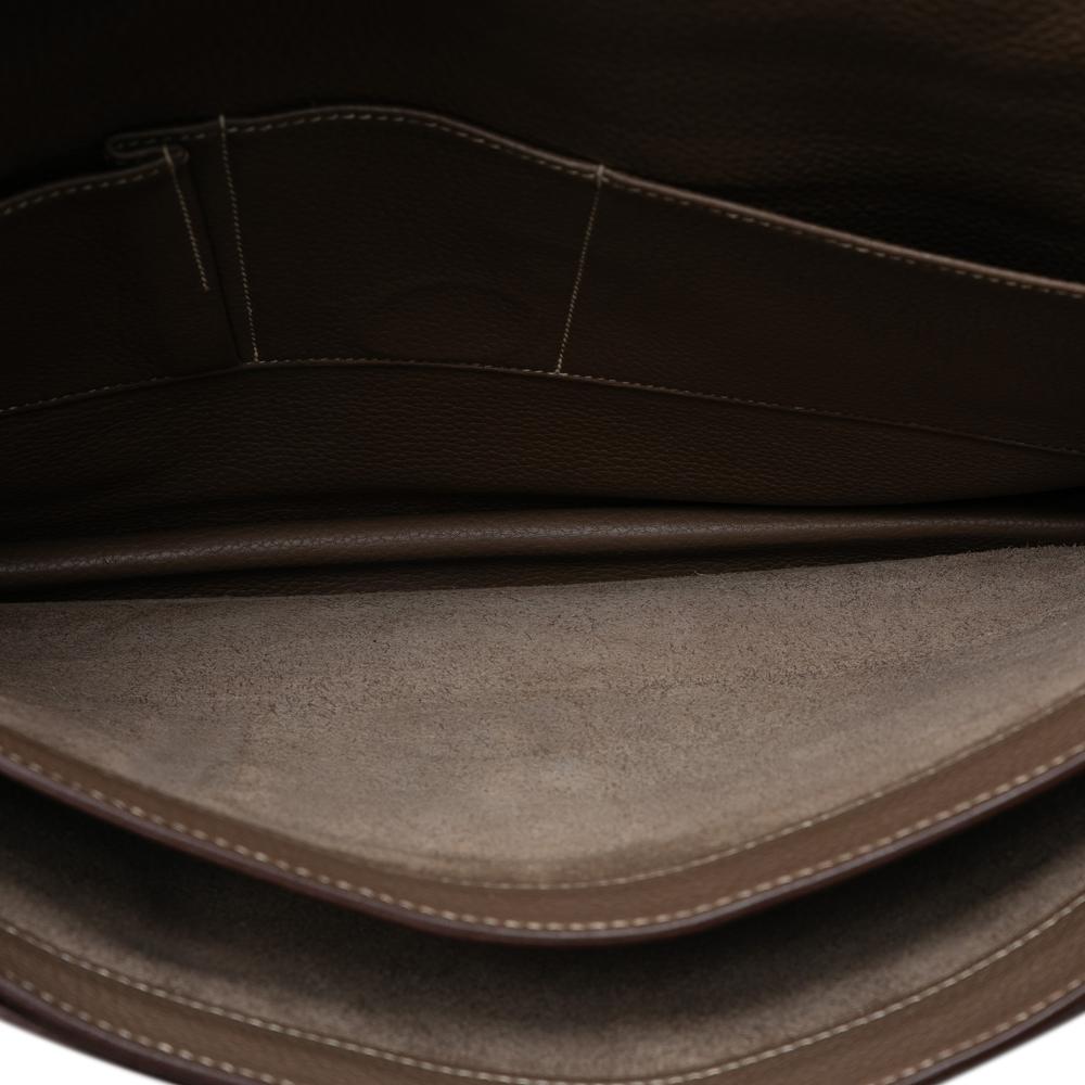 Hermès B Hermès Brown Light Brown Calf Leather Togo Sac a Depeches 40 France