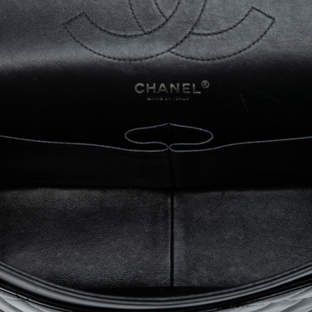 Chanel AB Chanel Black Patent Leather Leather Jumbo Classic Patent Double Flap Italy