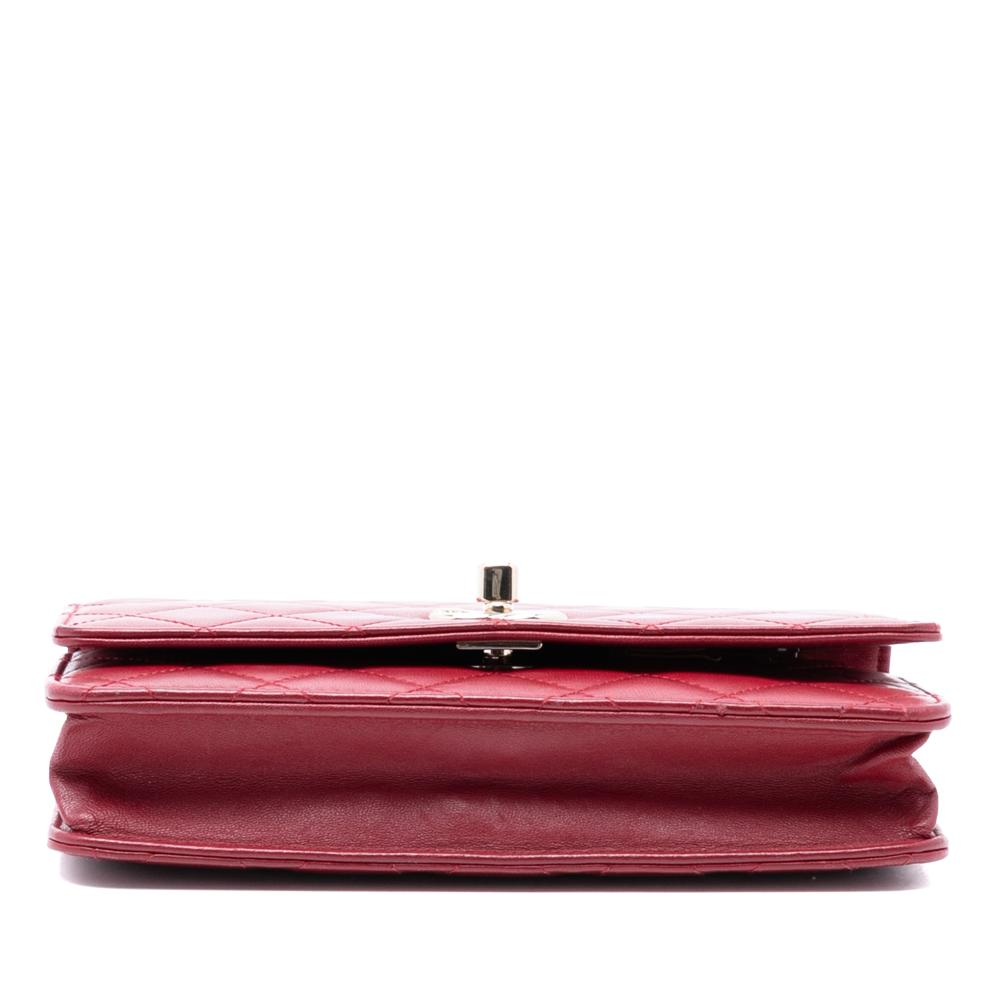 Chanel AB Chanel Red Lambskin Leather Leather Lambskin Trendy CC Wallet On Chain Italy